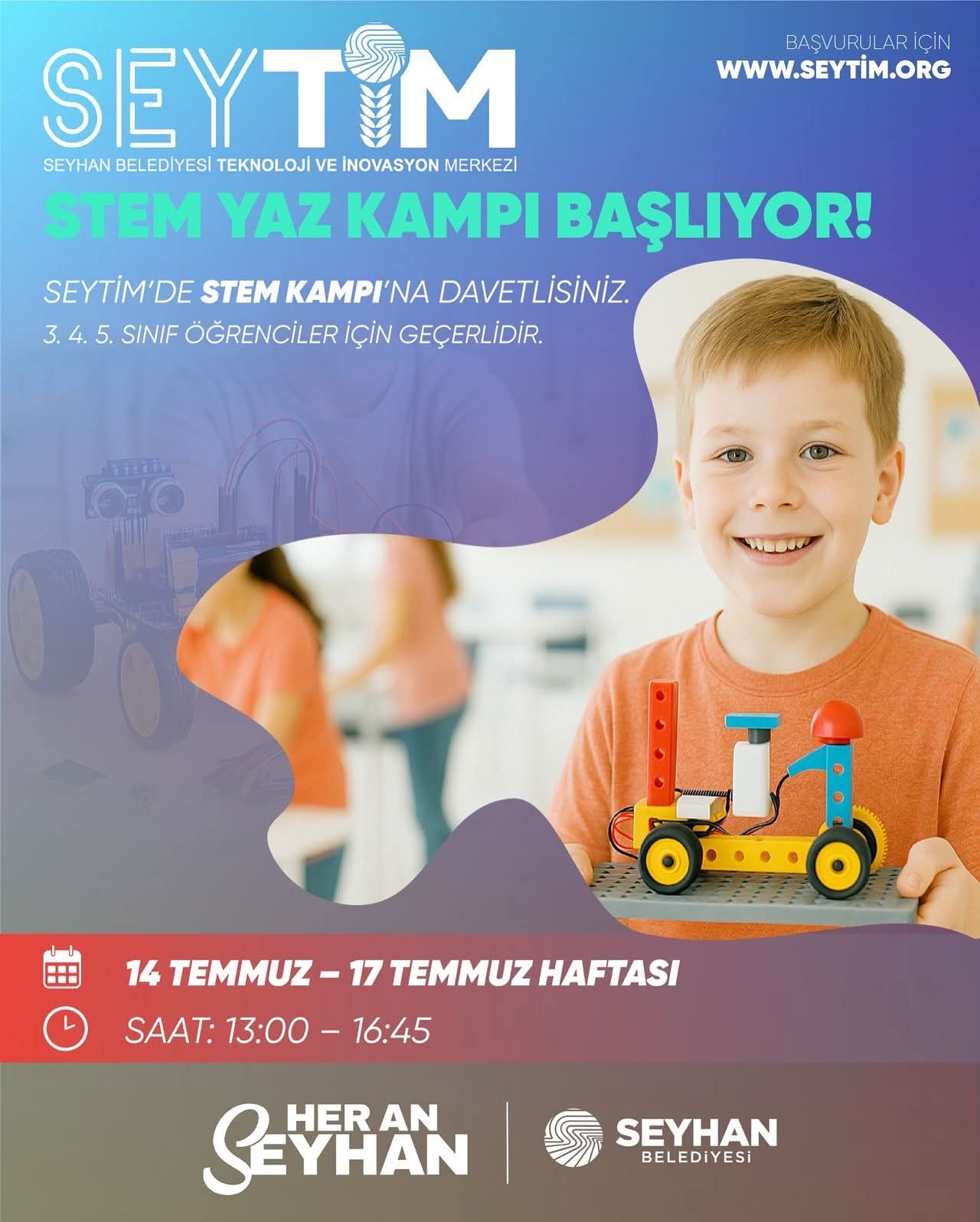 SEYHAN BELEDİYESİNDEN ÇOCUKLARA TEKNOLOJİ DOLU YAZ KAMPI!