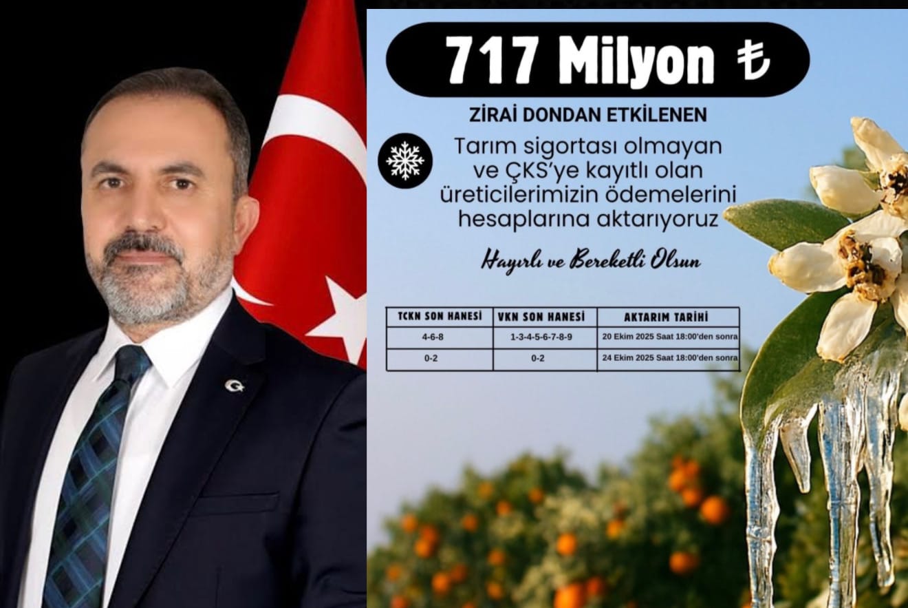 Adana Çiftçisine 717 Milyon TL Ödeme!