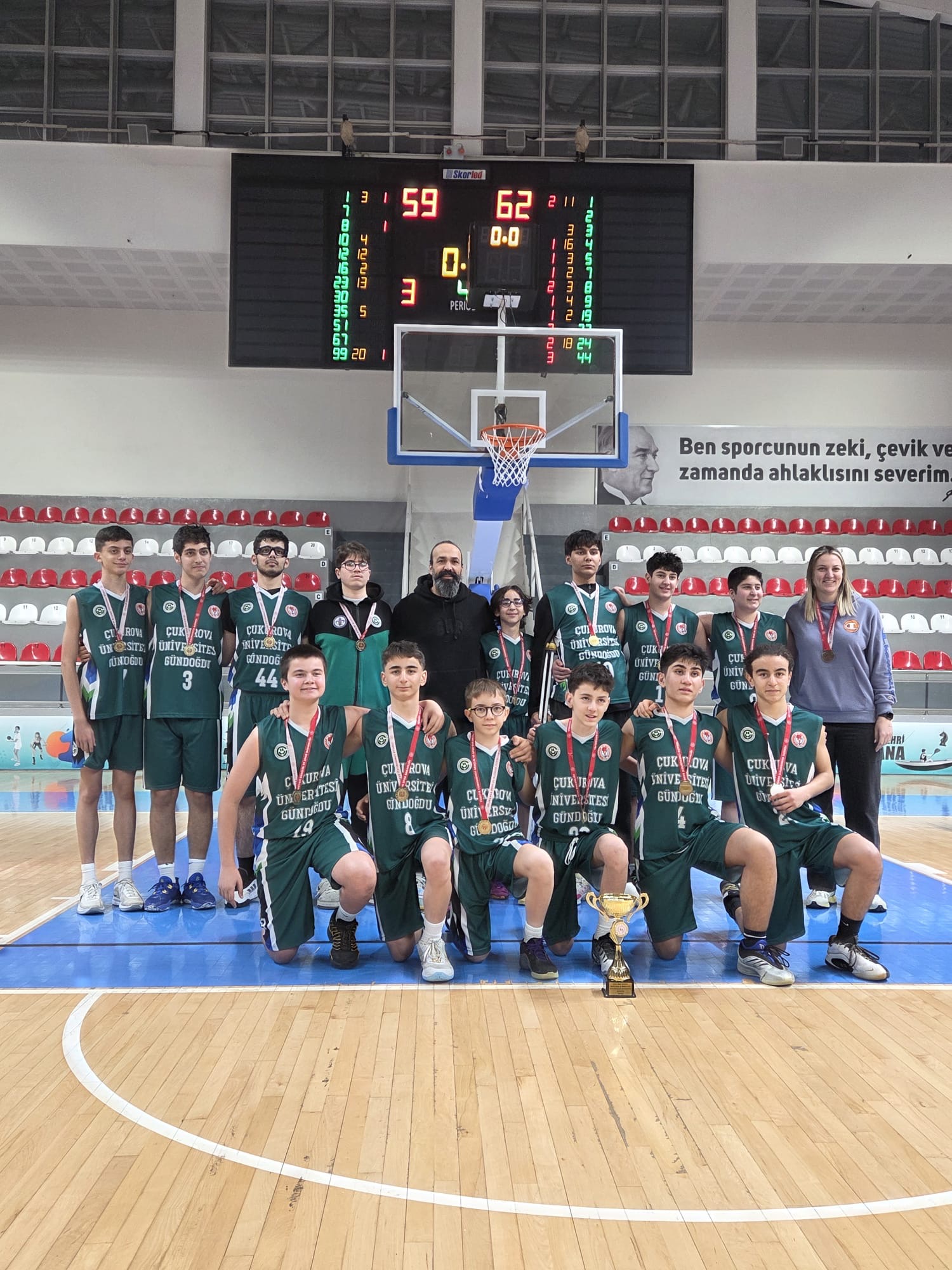 Çukurova Üniversitesi U-14 Erkek Basketbol Takımı Namağlup Şampiyon Oldu