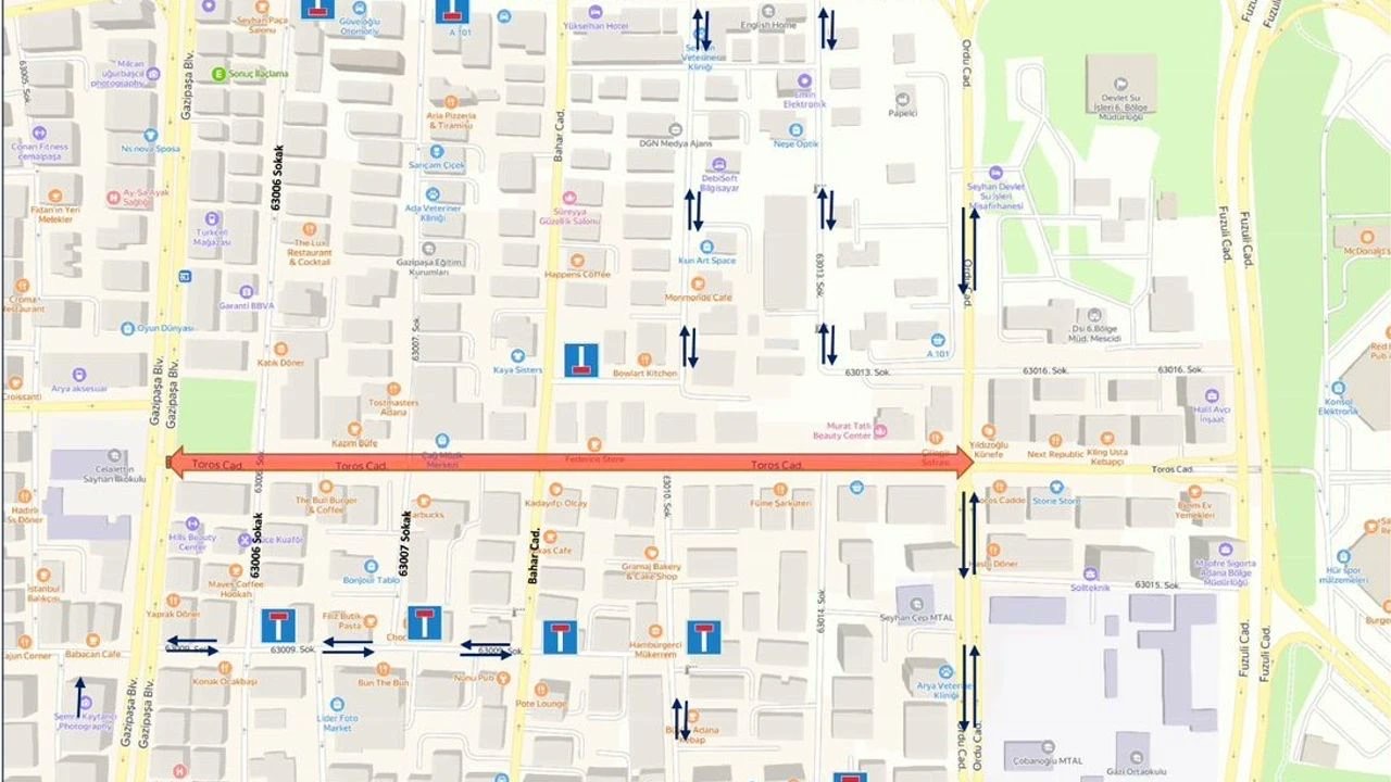 Toros Caddesi 26 Ocak–9 Şubat Arasında Trafiğe Kapatılıyor