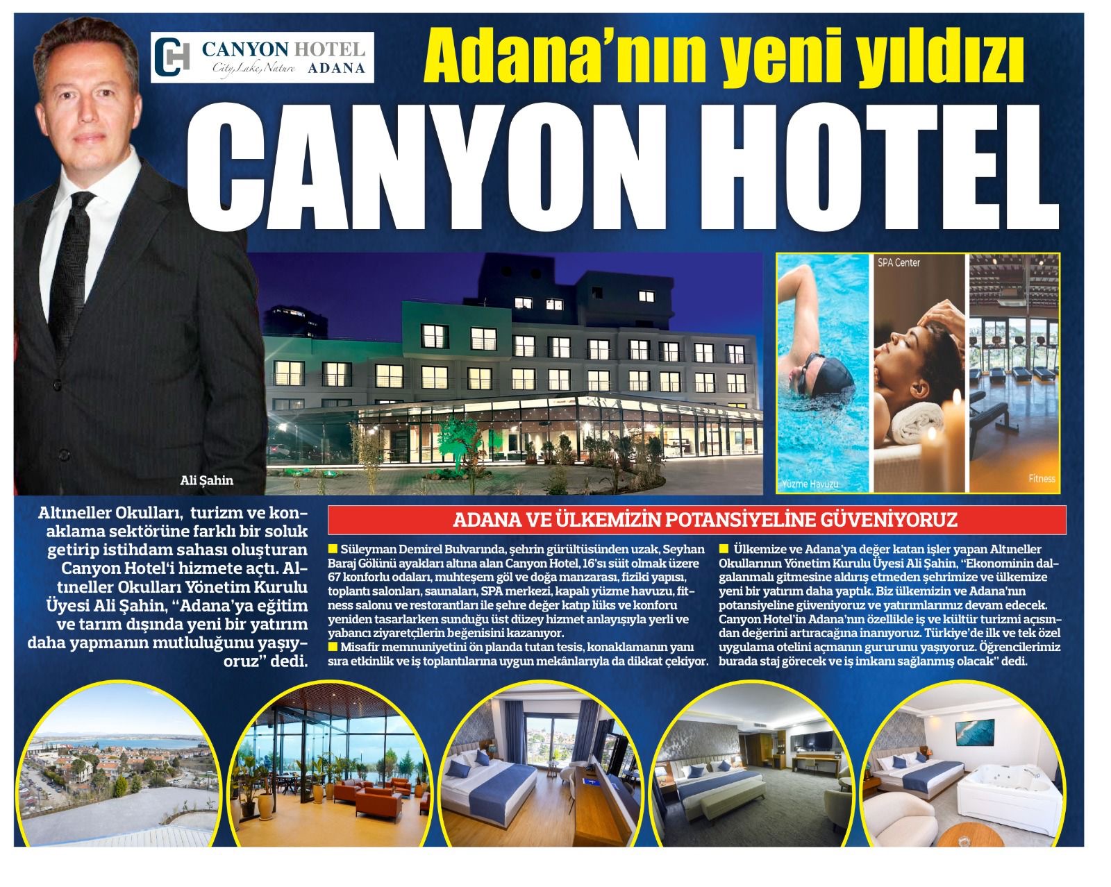 Adana’ya yeni yatırım  CANYON HOTEL